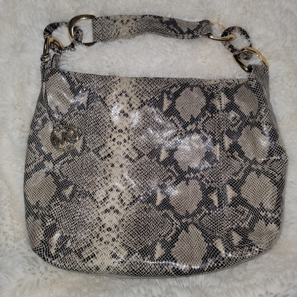 Michael Kors Hobo Handbag B1008 snakeskin leather Shoulder Bag